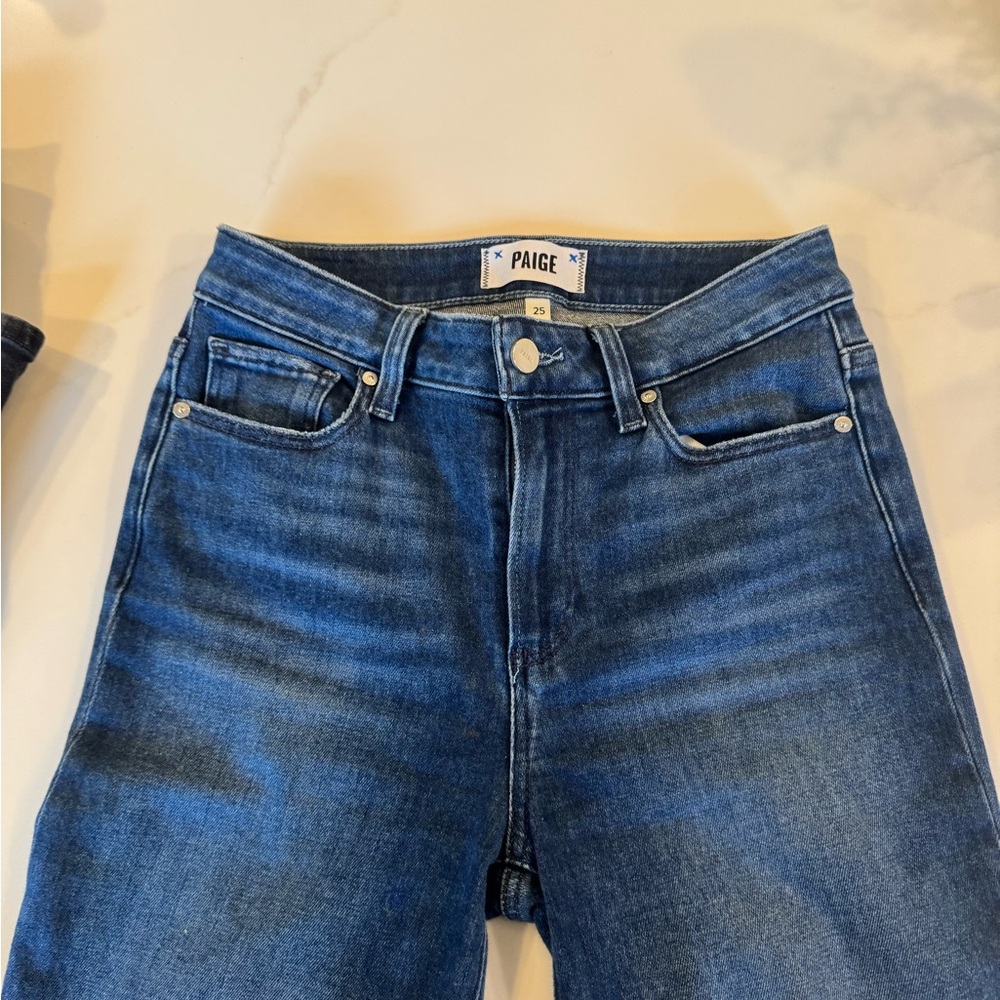 PAIGE High Rise Lauren Canyon Blue Jeans Versatile Style